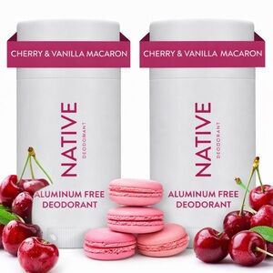 Native Cherry Vanilla Macaron Deodorant - 2for1 sale aluminum free